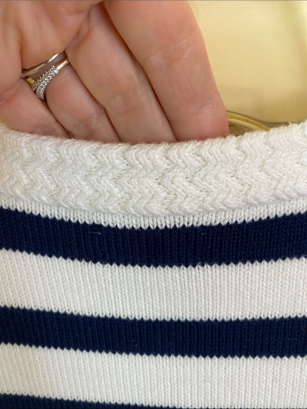 J. Crew Navy and White Striped Button-Front Cardigan - Picture 4 of 5
